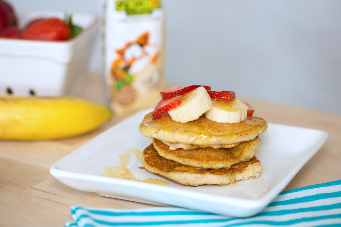 Organic Banana Pancakes with Fresh Strawberries